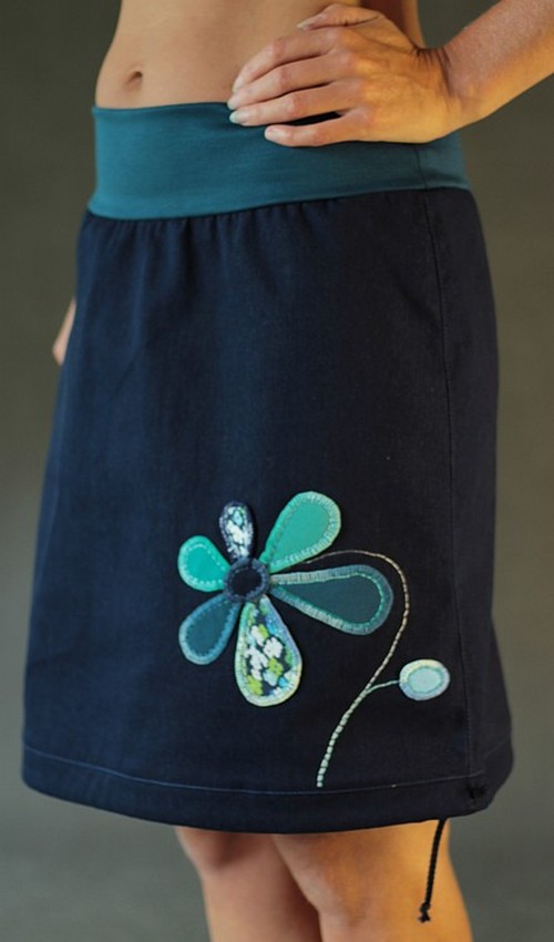 handgemachte Mode – LaJuPe - türkiser Maxirock