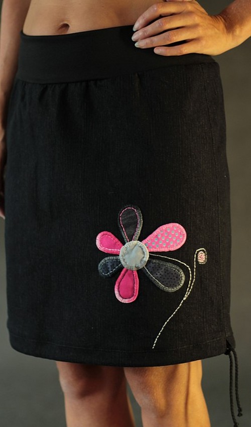 handgemachte Mode – LaJuPe - Damen Rock schwarz knielang