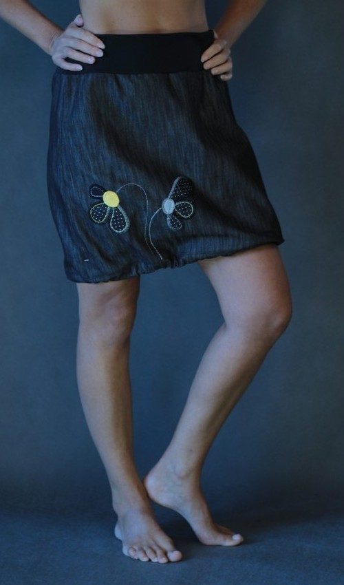 handgemachte Mode – LaJuPe - Jeansrock grau kurz