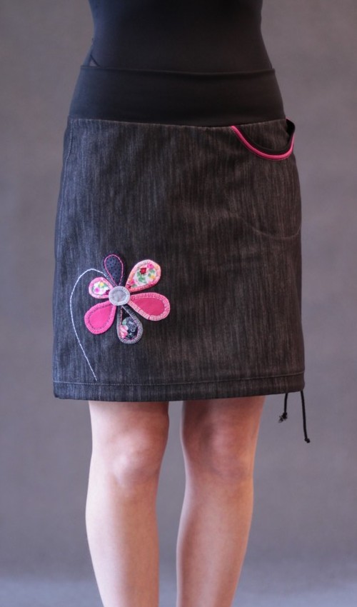 0116_handgemachte Mode – LaJuPe - Jeansrock schwarz handgemachte Mode – LaJuPe - Jeansrock schwarz