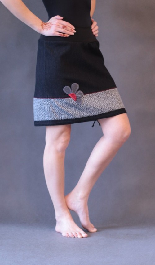 0123_handgemachte Mode – LaJuPe - Damen rock schwarz kurz handgemachte Mode – LaJuPe - Damen rock schwarz kurz