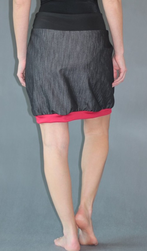 0130_handgemachte Mode – LaJuPe - schwarzer knielanger Rock handgemachte Mode – LaJuPe - schwarzer knielanger Rock