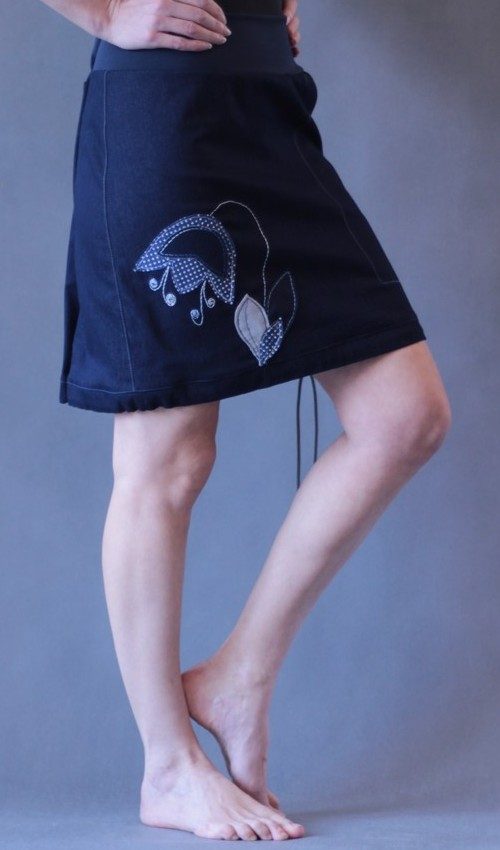 handgemachte Mode – LaJuPe - blauer Rock lang
