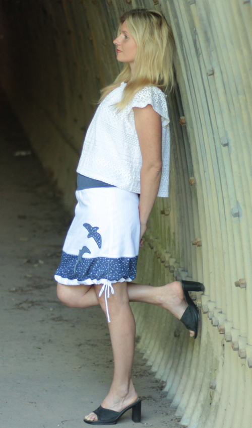 handgemachte Mode – LaJuPe - blau weißer Rock