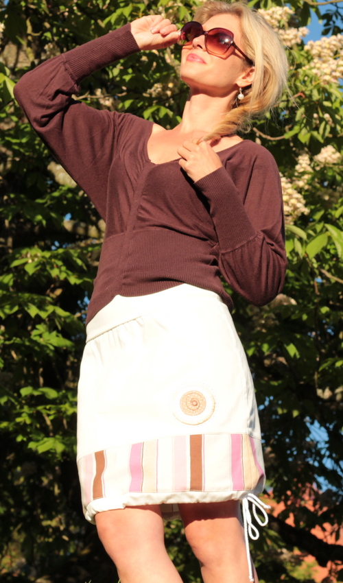 0161_handgemachte Mode – LaJuPe - weißer Jeansrock knielang handgemachte Mode – LaJuPe - weißer Jeansrock knielang