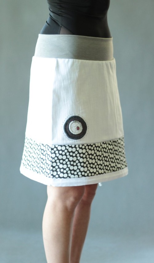 handgemachte Mode – LaJuPe - weißer Jeansrock kurz