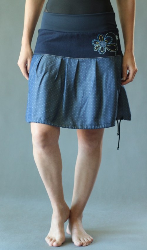 0165_handgemachte Mode – LaJuPe - blauer Rock mit Punkten handgemachte Mode – LaJuPe - blauer Rock mit Punkten