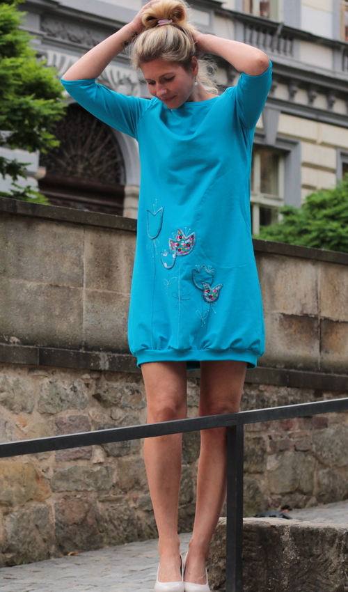 0174_handgemachte Mode – LaJuPe - Kleid türkis handgemachte Mode – LaJuPe - Kleid türkis