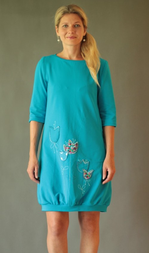 0174_handgemachte Mode – LaJuPe - Kleid türkis handgemachte Mode – LaJuPe - Kleid türkis