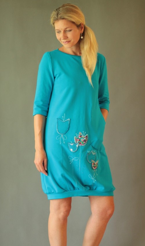 0174_handgemachte Mode – LaJuPe - Kleid türkis handgemachte Mode – LaJuPe - Kleid türkis