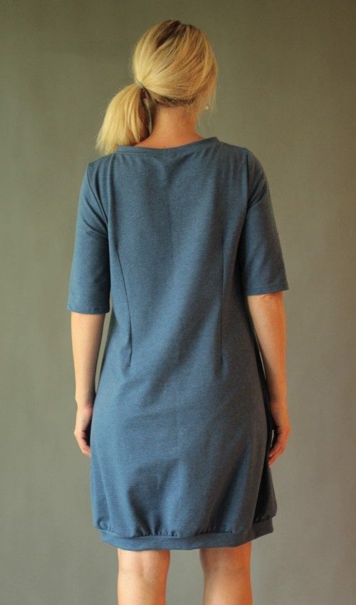 handgemachte Mode – LaJuPe - grau blaues Kleid