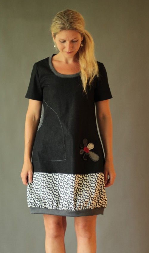 handgemachte Mode – LaJuPe Kleid weiß und schwarz