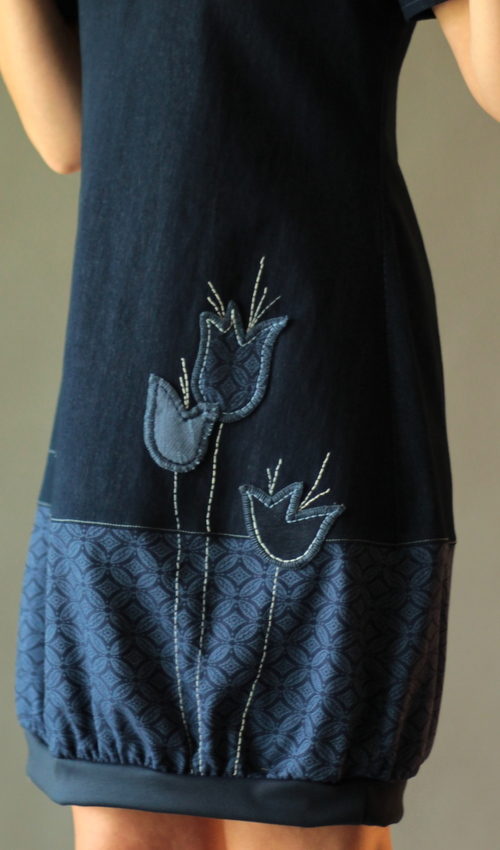 handgemachte Mode - LaJuPe dunkelblaues Kleid kurz