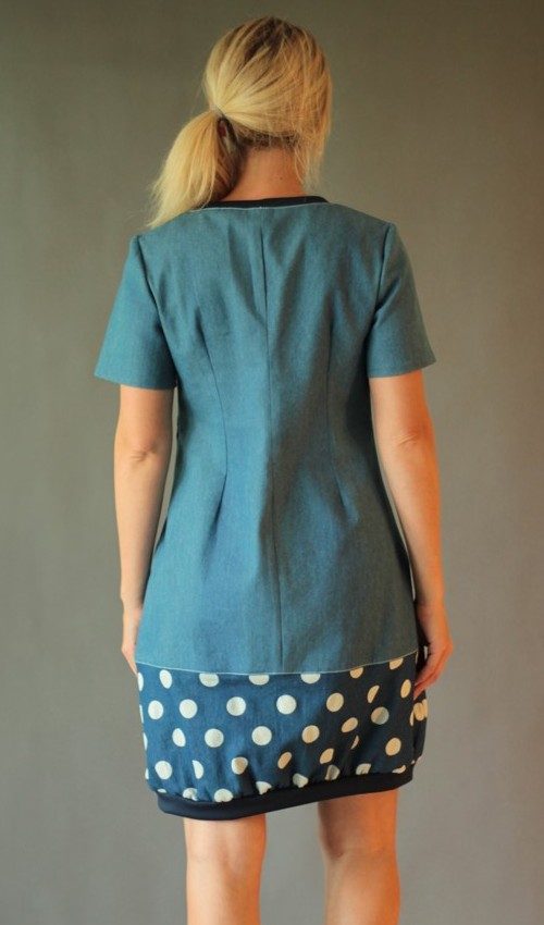 handgemachte Mode – LaJuPe Kleid Punkte blau