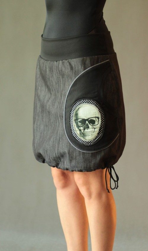 handgemachte Mode – LaJuPe - schwarzer Jeansrock knielang
