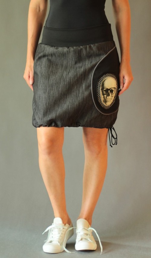 0184_handgemachte Mode – LaJuPe - schwarzer Jeansrock knielang handgemachte Mode – LaJuPe - schwarzer Jeansrock knielang