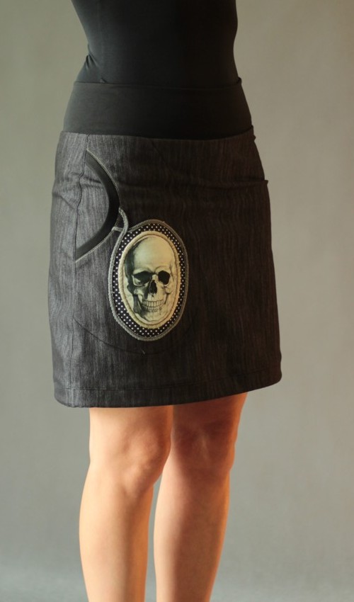 handgemachte Mode – LaJuPe - Damen Jeansrock schwarz