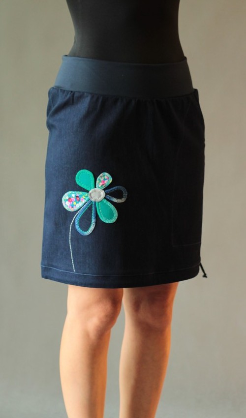 0196_handgemachte Mode – LaJuPe - Rock knielang blau handgemachte Mode – LaJuPe - Rock knielang blau