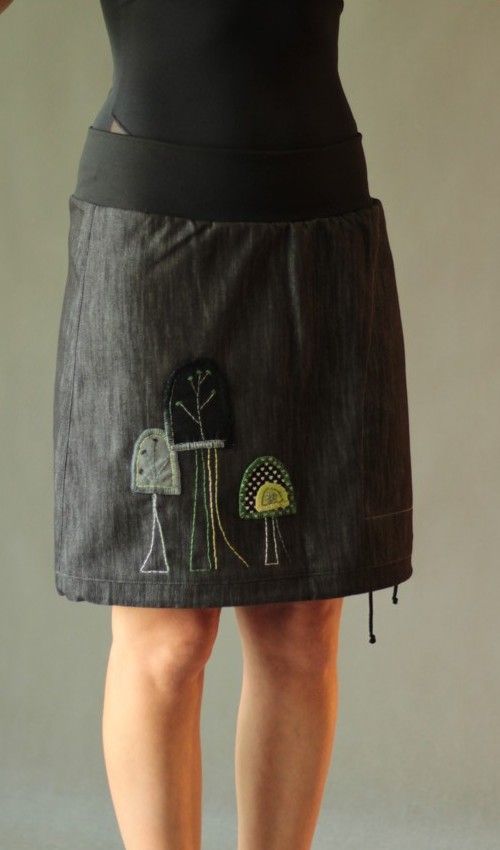 0199_handgemachte Mode – LaJuPe - knielanger Rock schwarz handgemachte Mode – LaJuPe - knielanger Rock schwarz