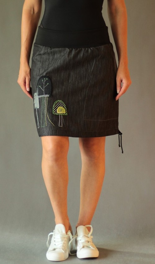 0199_handgemachte Mode – LaJuPe - knielanger Rock schwarz handgemachte Mode – LaJuPe - knielanger Rock schwarz