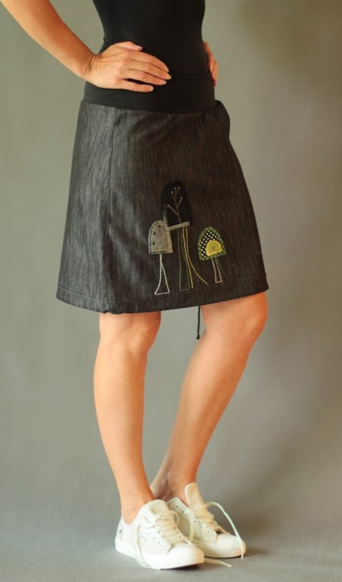 0199_handgemachte Mode – LaJuPe - knielanger Rock schwarz handgemachte Mode – LaJuPe - knielanger Rock schwarz