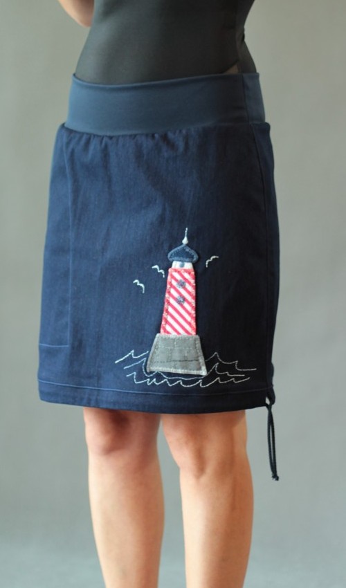 handgemachte Mode – LaJuPe - Jeansrock maxi