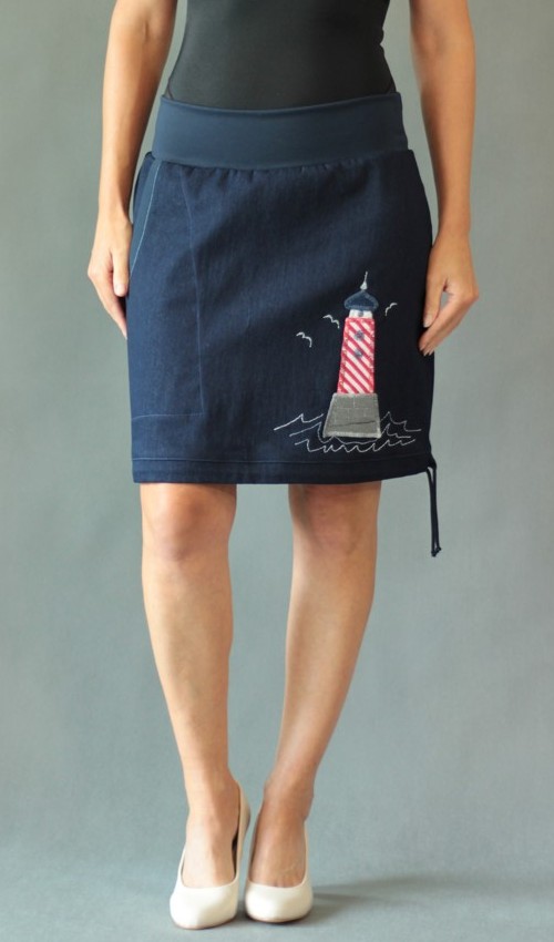 handgemachte Mode – LaJuPe - Jeansrock maxi