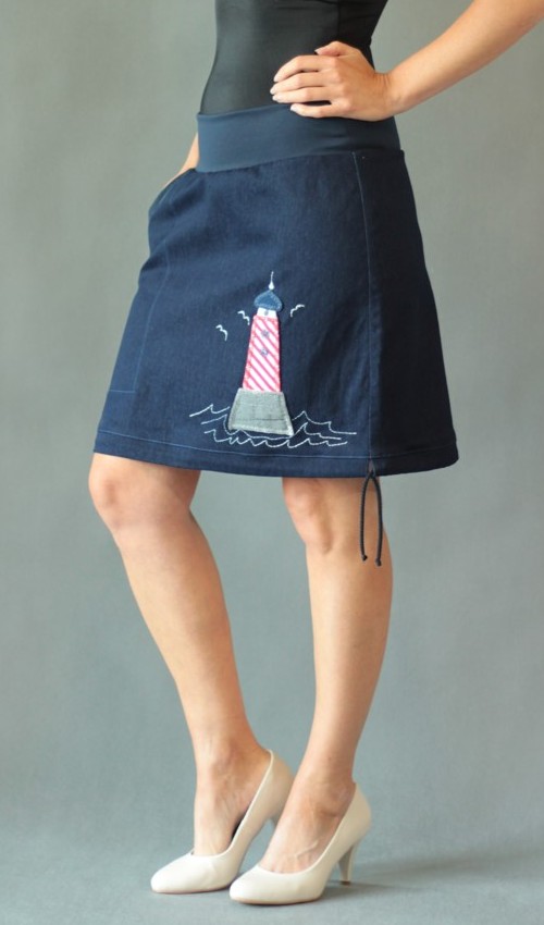 handgemachte Mode – LaJuPe - Jeansrock maxi