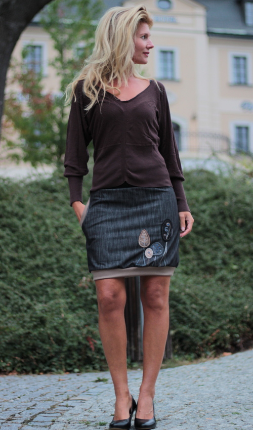 handgemachte Mode – LaJuPe - Jeansrock midi