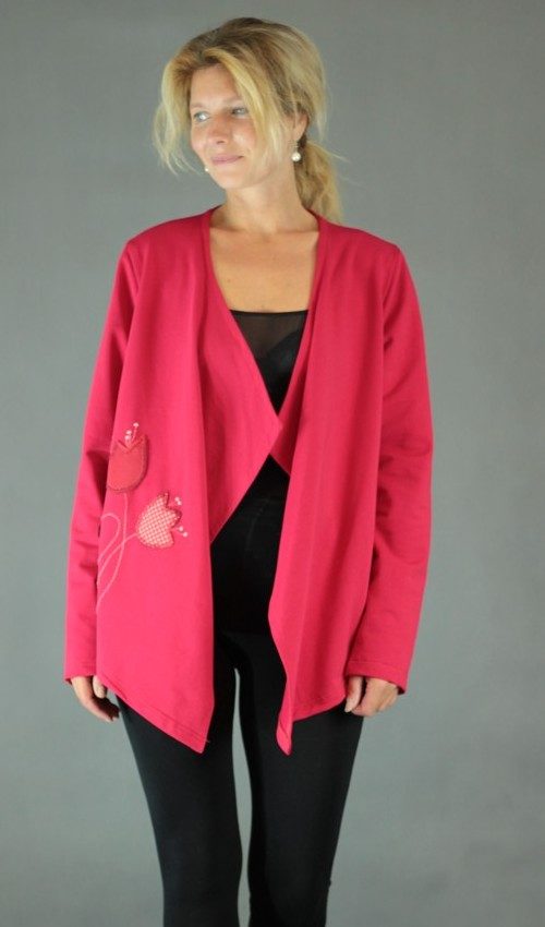 handgemachte Mode – LaJuPe - rote Strickjacke