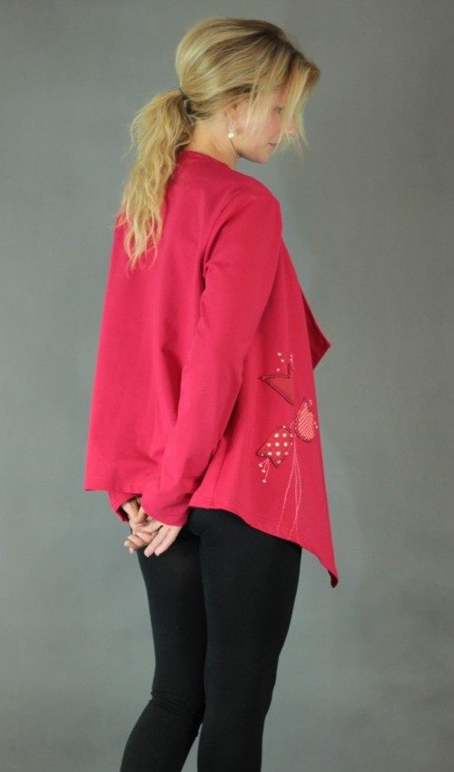 handgemachte Mode – LaJuPe - rote Strickjacke
