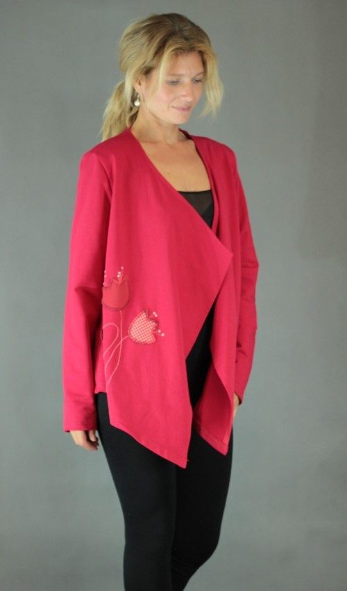 handgemachte Mode – LaJuPe - rote Strickjacke