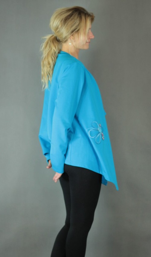 handgemachte Mode – LaJuPe - Strickjacke blau Damen