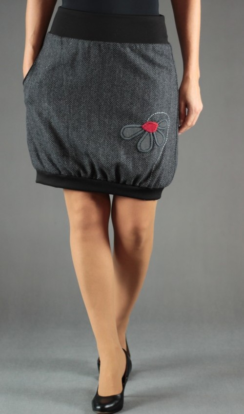 Wollrock grau handgemachtemode.eu